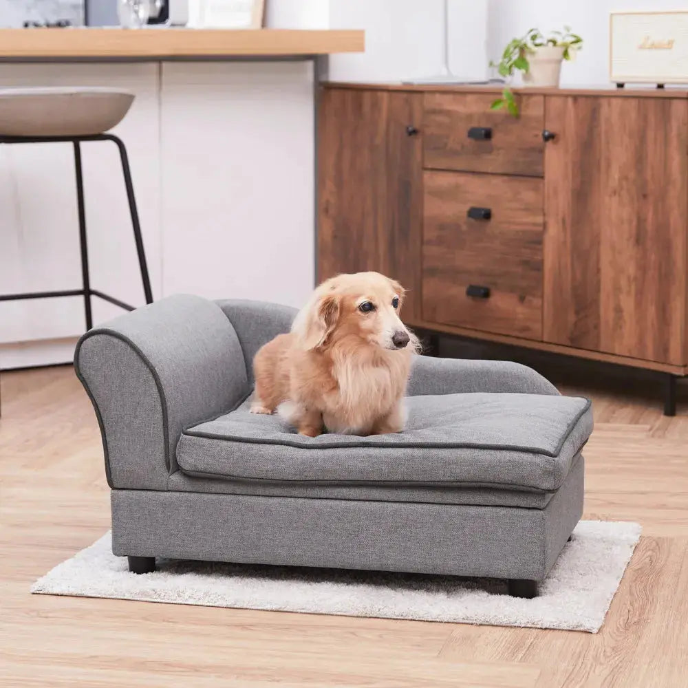 Linen Pet Sofa Bed with Hidden Underneath Supplies Storage Aliexpress