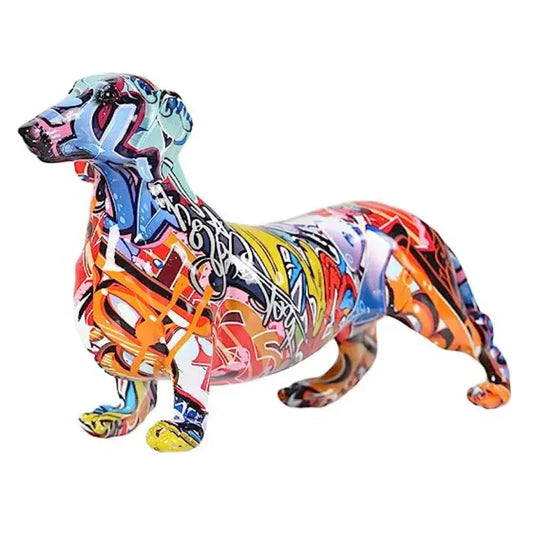 Painted Dachshund  Resin Statue Doxie Dreams Boutique