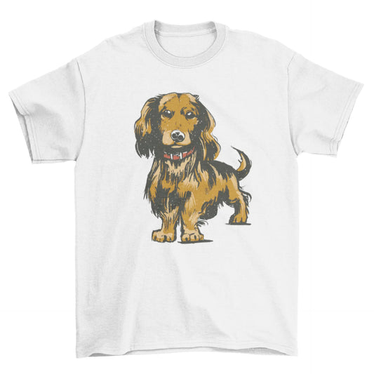 Cute dachshund dog t-shirt Turquoise Theseus
